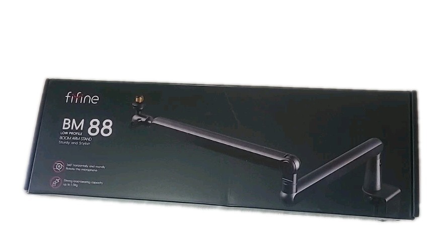 Fifine BM88 Height-Adjustable Rotating Boom Arm Stand for Microphone Black