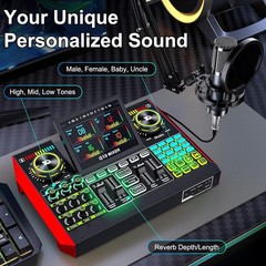 Podcast Microphone Bundle Audio Mixer Kit for PC Phone Streaming Gaming DJ