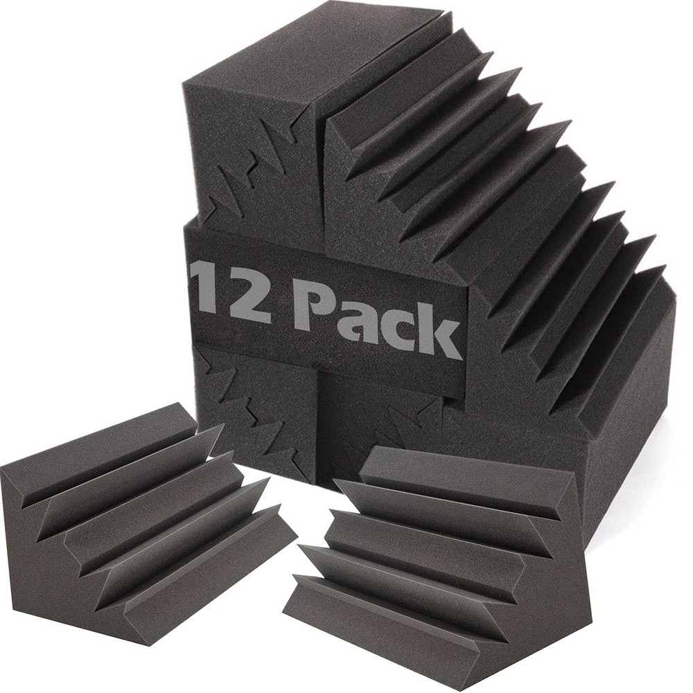 Acoustic Foam Bass Traps -12 Pack Wall Corner Studio Foam Blocks 12″ X 7″ X 7…