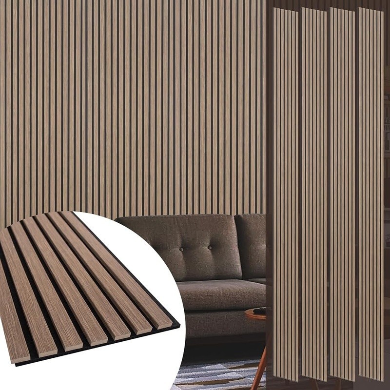 Wood Slat Wall Panels Acoustic Art Decorative Indoor Room Treatment Eco Friendly