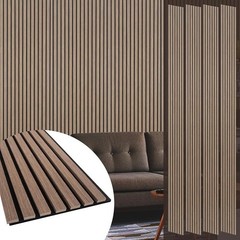 Wood Slat Wall Panels Acoustic Art Decorative Indoor Room Treatment Eco Friendly