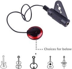 2-Pc Piezo Contact Microphone Pickup – Unidirectional 10.6” Cable for Musicians