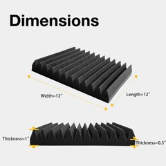 24- 96 Acoustic Foam Panel Studio Sound Proofing Noise Absorbing Insulation Tile
