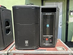 JBL PRX612M Powered Speakers in Wheeled Road Case (PAIR)THS