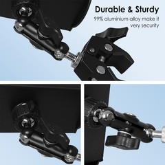 Mic Stand Tablet Holder Mount for 4.7–12.9″ iPad iPhone Aluminum Adjustable US