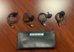 (4) Shure WL184 Lavalier Condenser Microphones w/ (3) extra capsules WL185/WL183