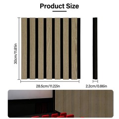 4PCS MDF Wood Acoustic Slats 30x30cm 11.8″x11.8″ – Studio/Home Theater Sound Pan