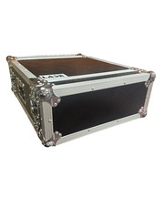 LASE Pro 4U Space 28″ Deep ATA Style Amp Rack Flight Case Chrome Unassembled