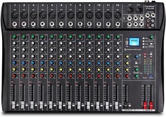 DT12 12-Channel DJ Audio Mixer with USB, Bluetooth, XLR & RCA Input