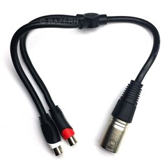 NEW XLR Male 3-Pin Plug to 2-RCA Female Jacks Stereo Microphone Adapter 1′ Cable