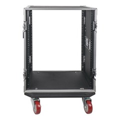 Sound Town 14U PA DJ Rack/Road Case with 21″Depth Plywood,Casters (STRC-14UWT)