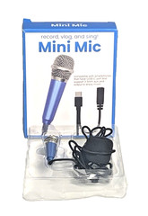 Mini Blue Mic Vlog/ Record/ Sing/ Comp W/Smartphone USB-C Port 3.5mm New In Box