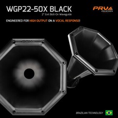 1x PRV Audio WGP22-50X BLACK 2″ Exit Waveguide 2 inch Driver 4 Bolt Horn