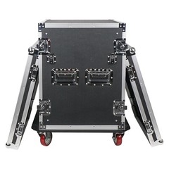 Sound Town 14U PA DJ Rack/Road Case with 21″Depth Plywood,Casters (STRC-14UWT)