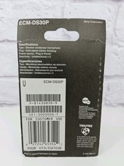 Sony Silver Electret Stereo Compact Condenser Microphone ECM-DS30P Plug In Power