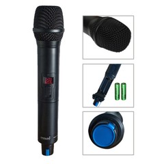 2 Channel UHF Wireless Microphone System Dynamic Pro Audio Handheld Mic Karaoke