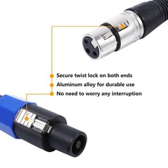 15 Feet Pack of 2 SpeakOn to XLR Cable – 2pcs Speak-On Male to 3 Pole XLR Fem…