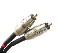 3ft Kirlin Dual 1/4″ TS Mono Male Plug to 2-RCA Plug Male Black Audio Cable