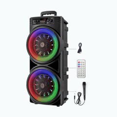 Dual 8.5“ Bluetooth Karaoke Party Speaker & Mic 1 Year Warranty NEW