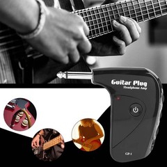 Bass Headphone Amp, Mini Portable Amplifier Plug, Travel Black