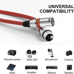 High-Performance 2FT 4-Pack Color-Coded XLR Microphone Cables – Easy Management