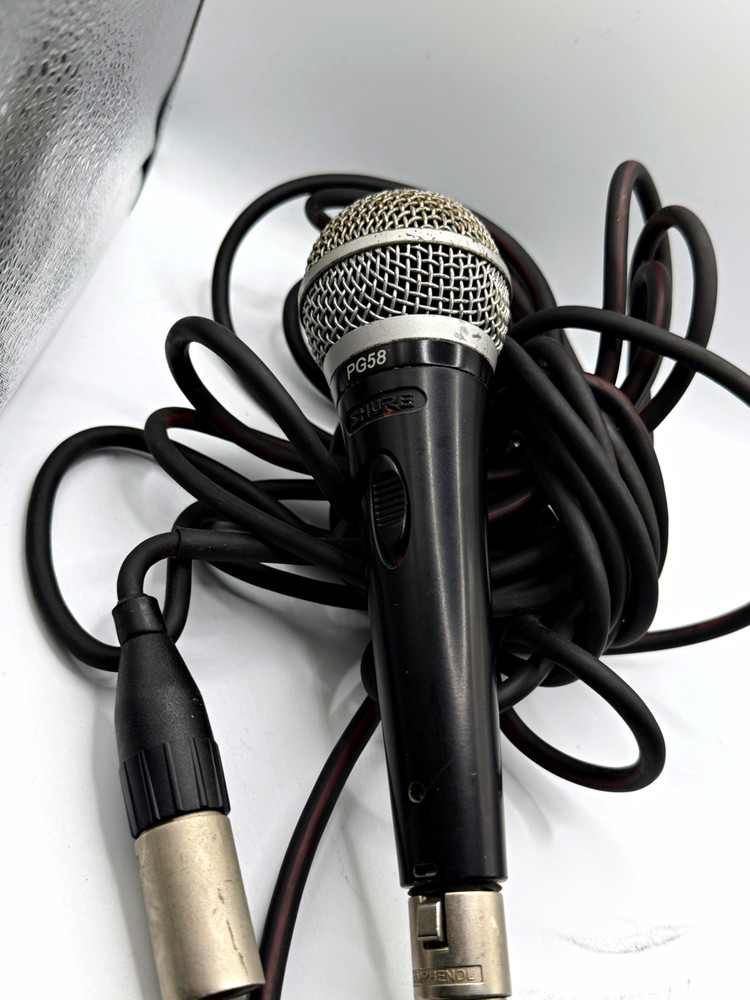 Shure PG58 Wired Dynamic Microphone with XLR Cable Used