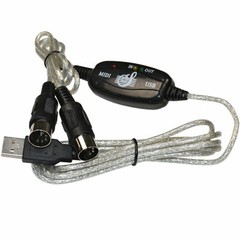 2pcs USB IN-OUT For MIDI Cable Converter 5-Pin to PC Music Keyboard Adapter Cord