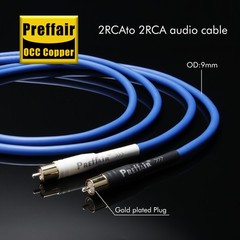 Pair HiFi OCC Copper RCA Cables Audio Signal Wire Interconnect Line Male to Male