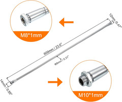 23.6″ Universal Gooseneck Hose, M10/M8 Fine Thread 8Mm Metal Bendable Hose Flexi
