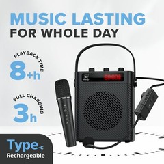 Voice Amplifier Bluetooth 5.3 Wireless Headset Mirophone/Handheld Mic-40W.