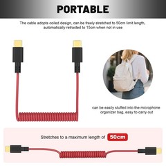 USB C Microphone Cable for Rode Wireless GO II, Hollyland Lark, iPhone, MacBook