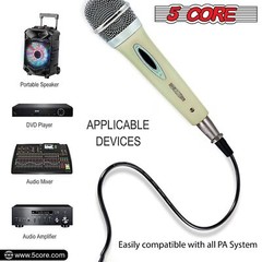 5Core Microphone Pro Microfono Dynamic Mic XLR Audio Cardiod Karaoke Vocal