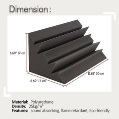 Acoustic Foam Bass Traps -12 Pack Wall Corner Studio Foam Blocks 12″ X 7″ X 7…