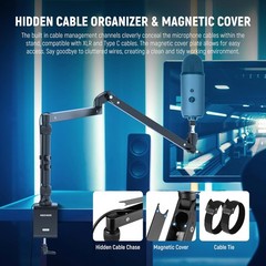 NEEWER Low Profile Mic Arm Desk Stand Mount with Damping, 360° Swivel Articulati