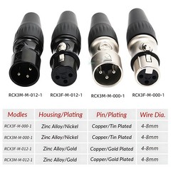 XLR Cannon Microphone Audio Connector Balanced Plug 3Pin Male Female Plug Socket