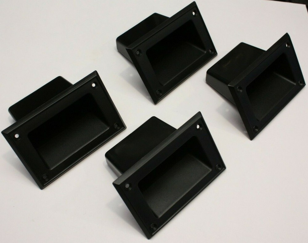 Set of 4 Black Plastic Pocket Handles For Speaker Cabinets PA DJ