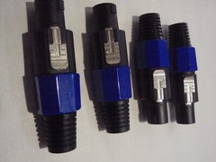 4 Pack – Male 4 Pole Conductor Cable Connector for SPEAKON Audio Loudspeaker