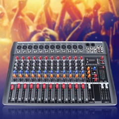 12 Channel USB Bluetooth Live Studio Audio Mixer Power Mixing Console Board US