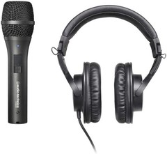 Audio-Technica AT2005USB USB/XLR Microphone/ATH-M20X Headphones/Stand/Cable Pack