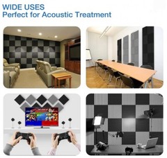 12~96Pack Acoustic Foam Panels Soundproofing Absorbing Noise Cancel Insulation