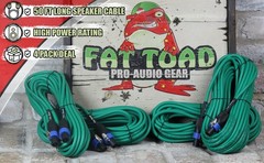 50FT Speakon Cables FAT TOAD (4 PACK Speaker Cords) | Twist Lock Connector Plug