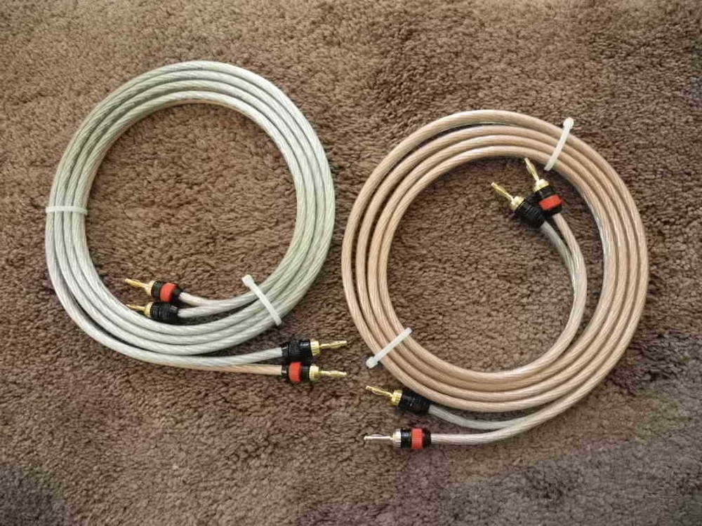 STRAIGHT 8, 10′ 8GA PR SPEAKER CABLES 742 STRAND OFC PER CONDUCTOR WITH BANANAS