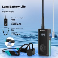 TT120 Swim Coach Communicator 2 Receivers IP68 Waterproof For Swimming Train Set