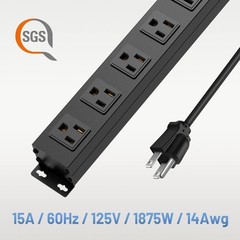 8 Outlet Power Strip Surge Protector, 6 Feet Metal Power Strip Heavy Duty wit…
