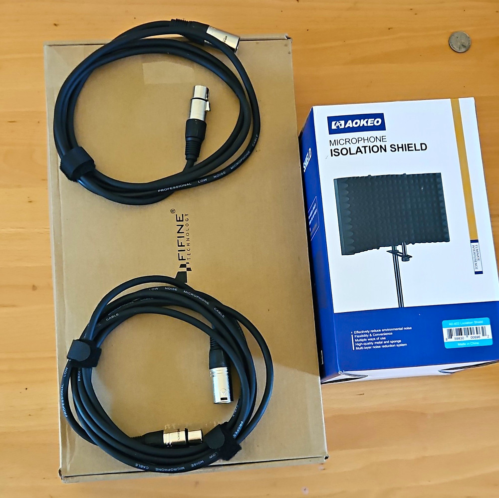 Aokeo Microphone Isolation Shield 2 Mic Cable And Microphone T669 Fifine Tech