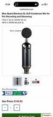 Blue Blackout Spark SL XLR Condenser Microphone In Black With Wooden Case
