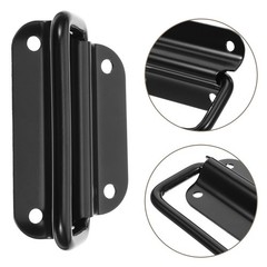 4Pcs Heavy Duty Black Stainless Steel Foldable Handles for Tool Boxes Cases