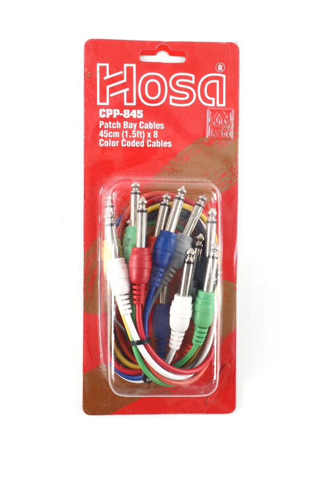 New HOSA CPP-845 8-Pack 1.5FT 1/4″ Patch Bay Color Coded Cables
