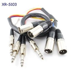 3ft. XLR Male to 1/4in TRS Male 4-Channel Balanced Audio Snake Cable – XR-S103