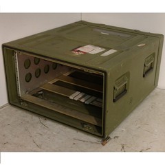 Aluminum EDAK MILEX 5U 19×19 Rack Mount Case Green Missing 1 Lid Damaged